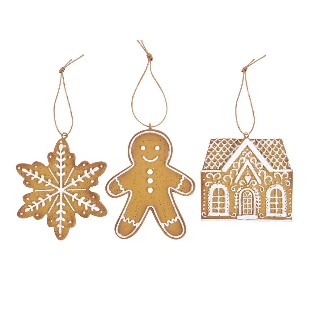 Set of 3 Hanging Gingerbread Decorations Set of 3 Hanging Gingerbread Decorations