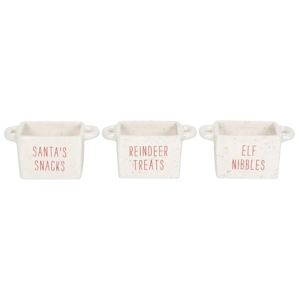Set of 3 Ceramic Christmas Snack Bowls - Image 2