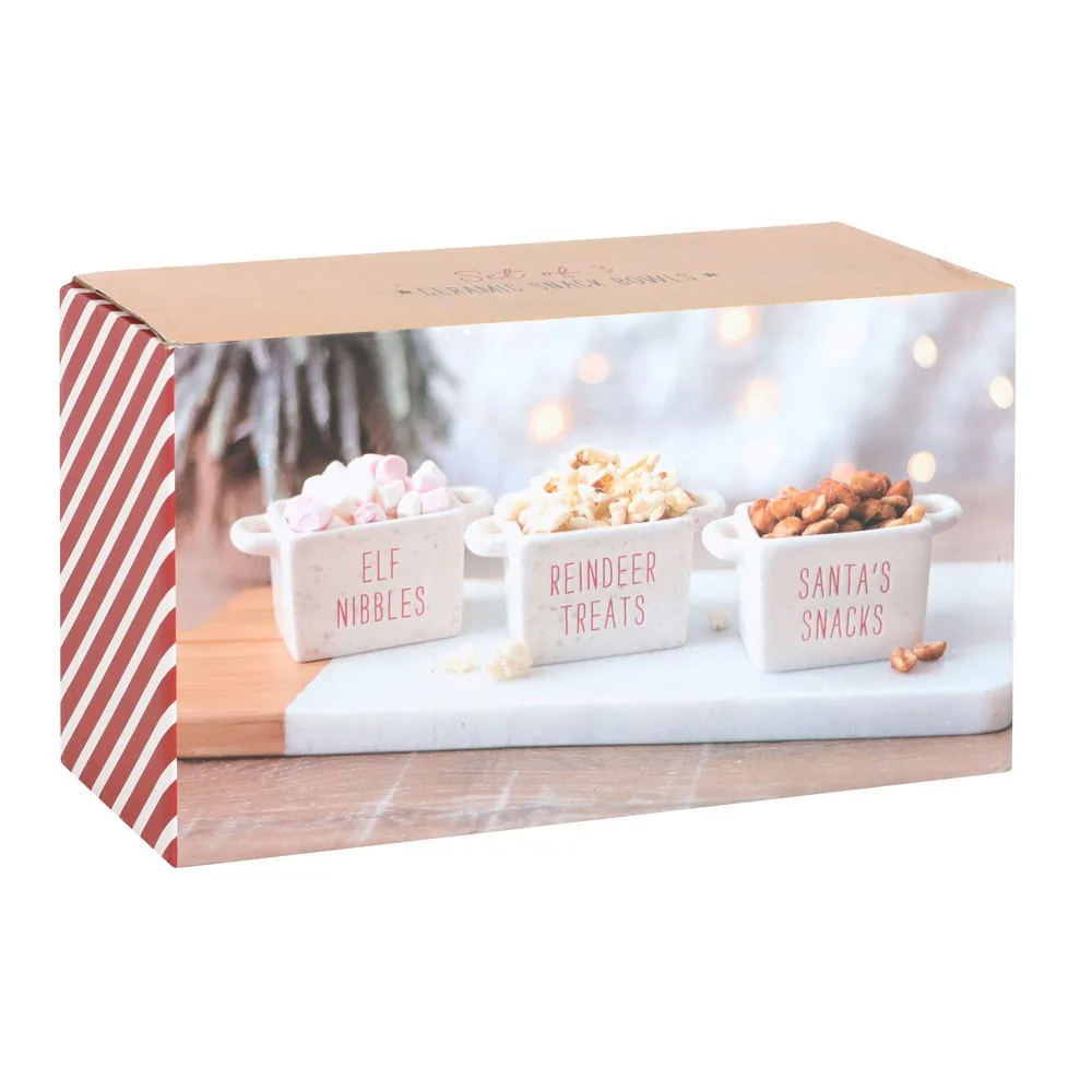 Set of 3 Ceramic Christmas Snack Bowls - Image 5