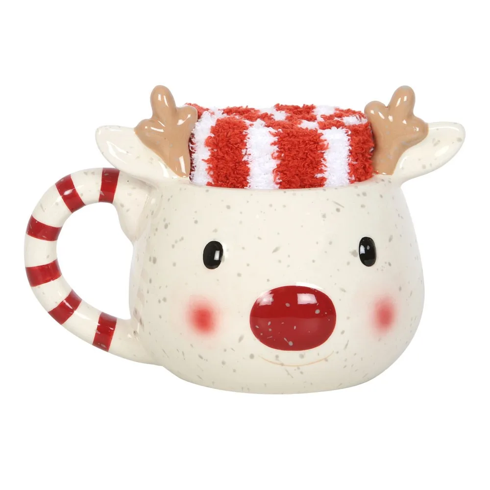 Rudolph Reindeer Mug and Socks Set - Image 2