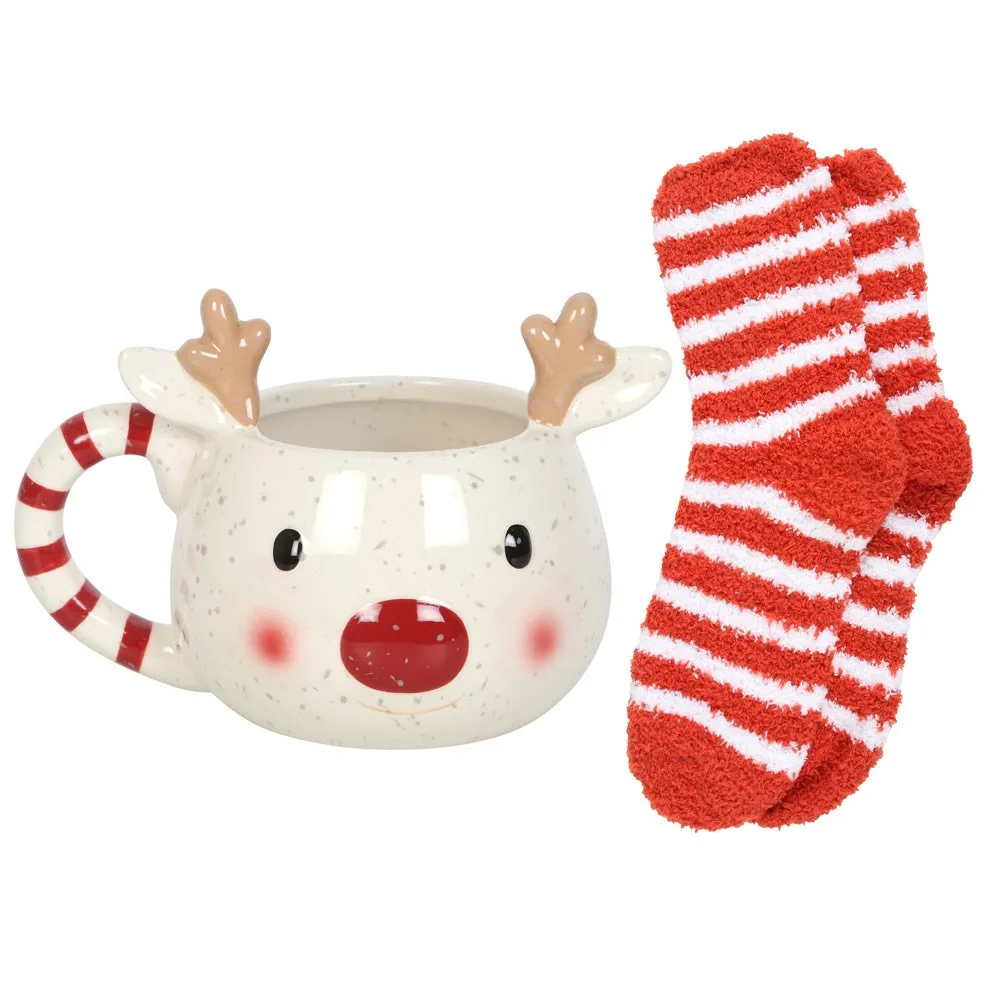 Rudolph Reindeer Mug and Socks Set - Image 5