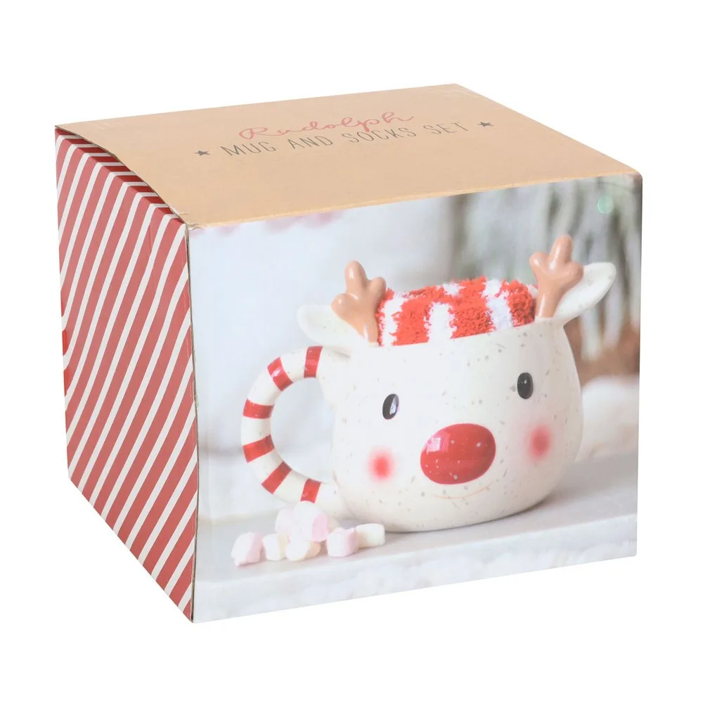 Rudolph Reindeer Mug and Socks Set - Image 6