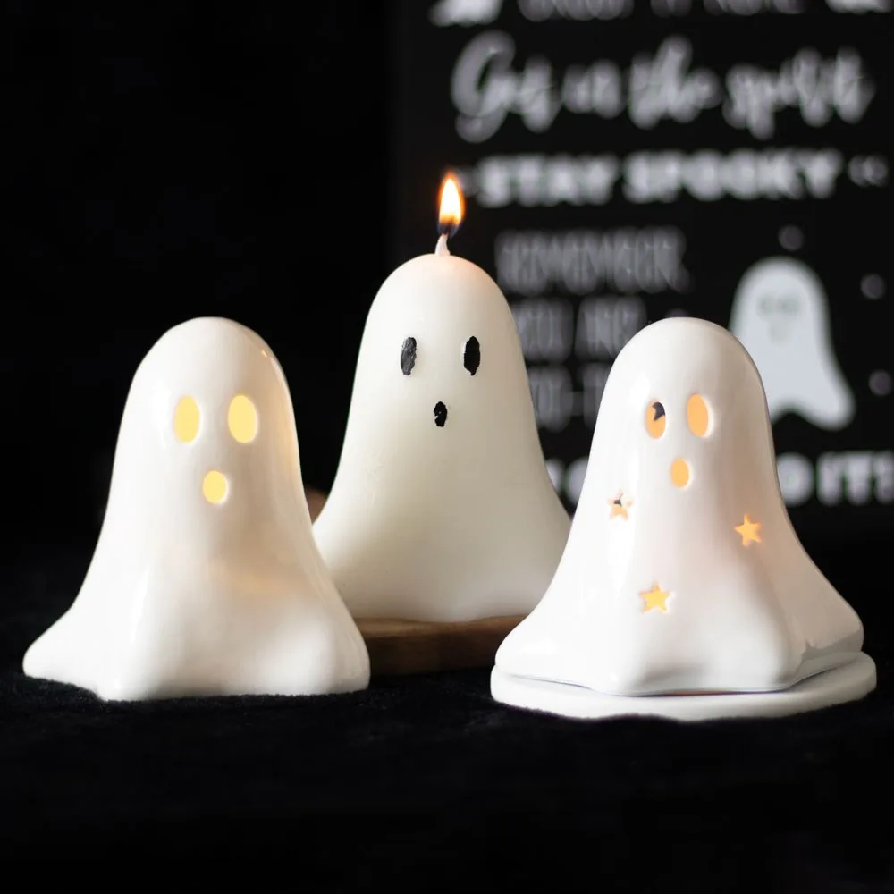 10cm Unscented Ghost Candle - Image 6