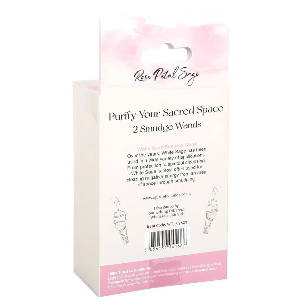 Set of 2 Rose Petal Sage Smudge Wands - Image 4