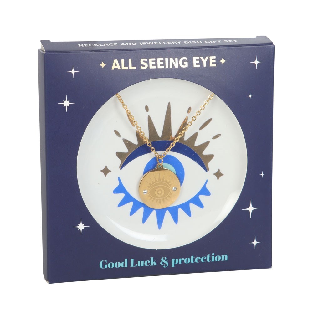 All Seeing Eye Necklace & Dish Gift Set All Seeing Eye Necklace & Dish Gift Set