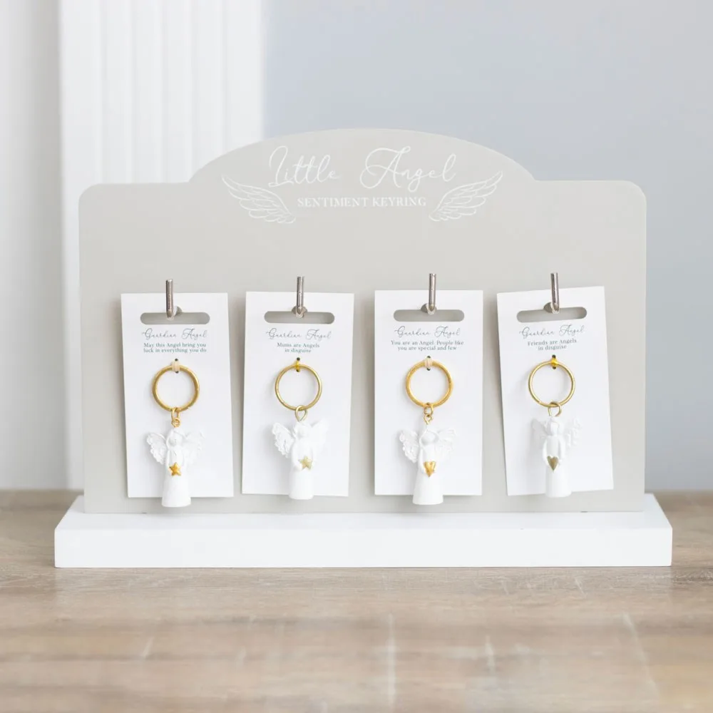 Set of 24 Guardian Angel Key Rings on Display - Image 4