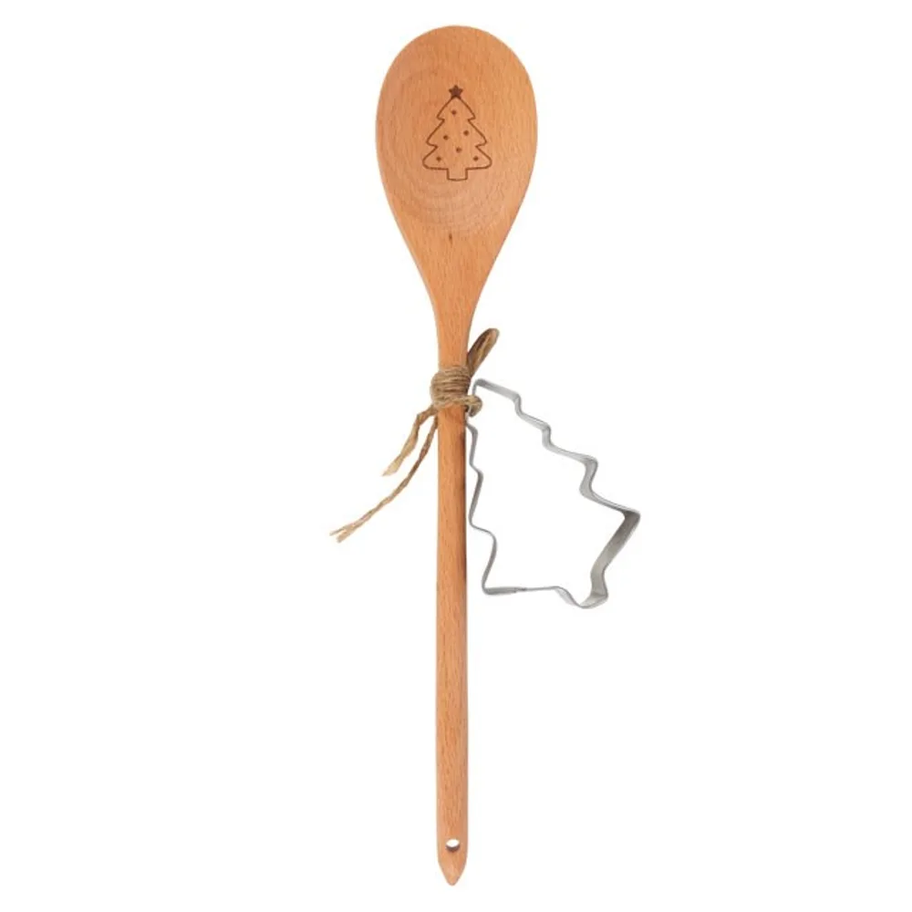 Christmas Tree Wooden Spoon Baking Set Christmas Tree Wooden Spoon Baking Set