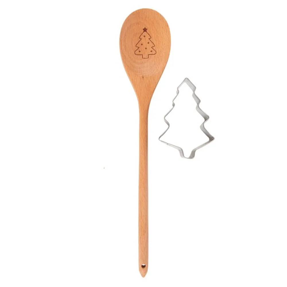 Christmas Tree Wooden Spoon Baking Set - Image 2