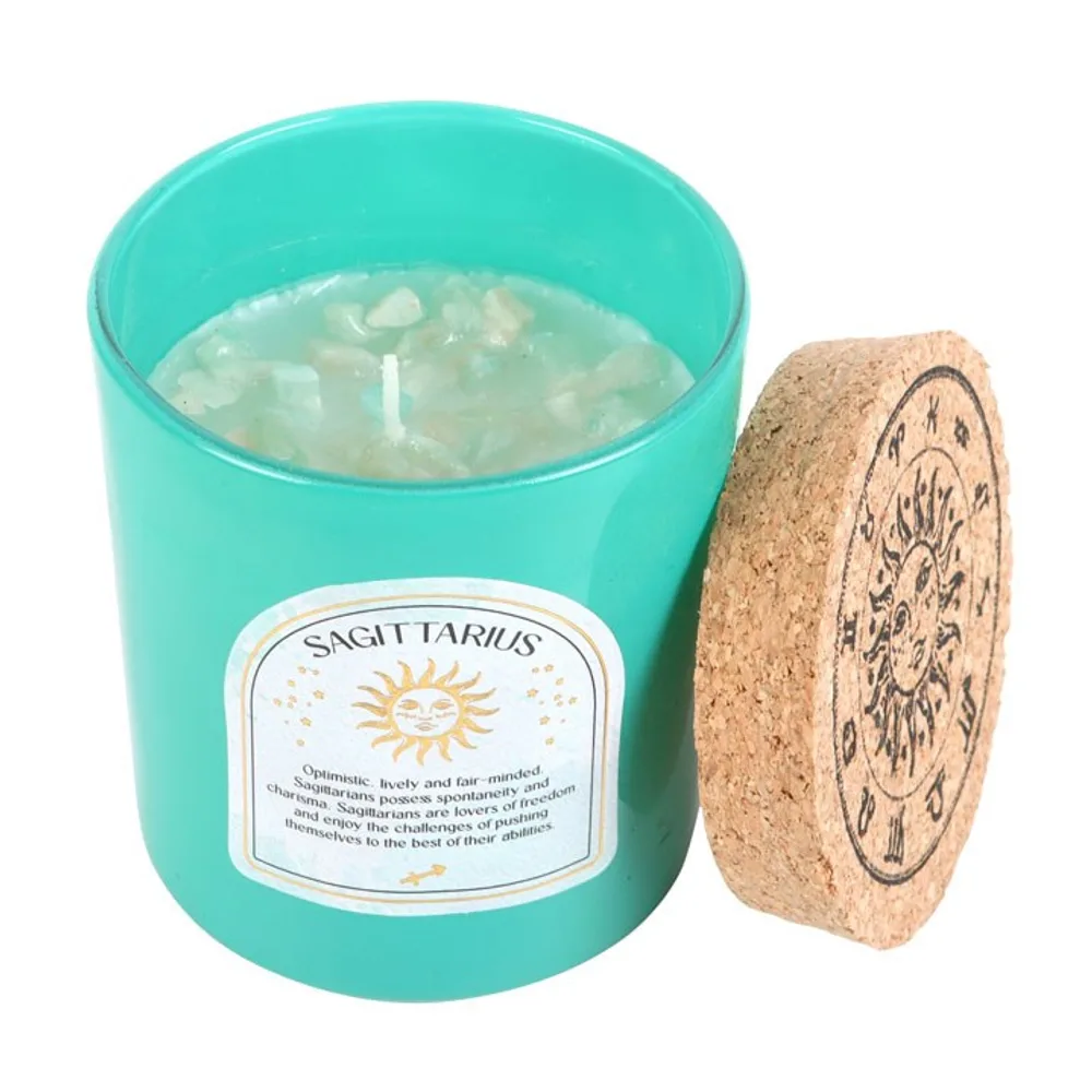 Sagittarius Ylang Ylang & Amber Gemstone Zodiac Candle - Image 2