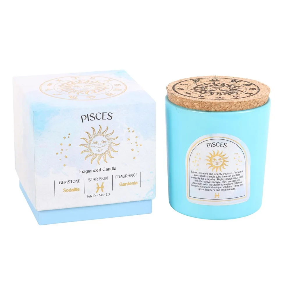 Pisces Gardenia Gemstone Zodiac Candle Pisces Gardenia Gemstone Zodiac Candle