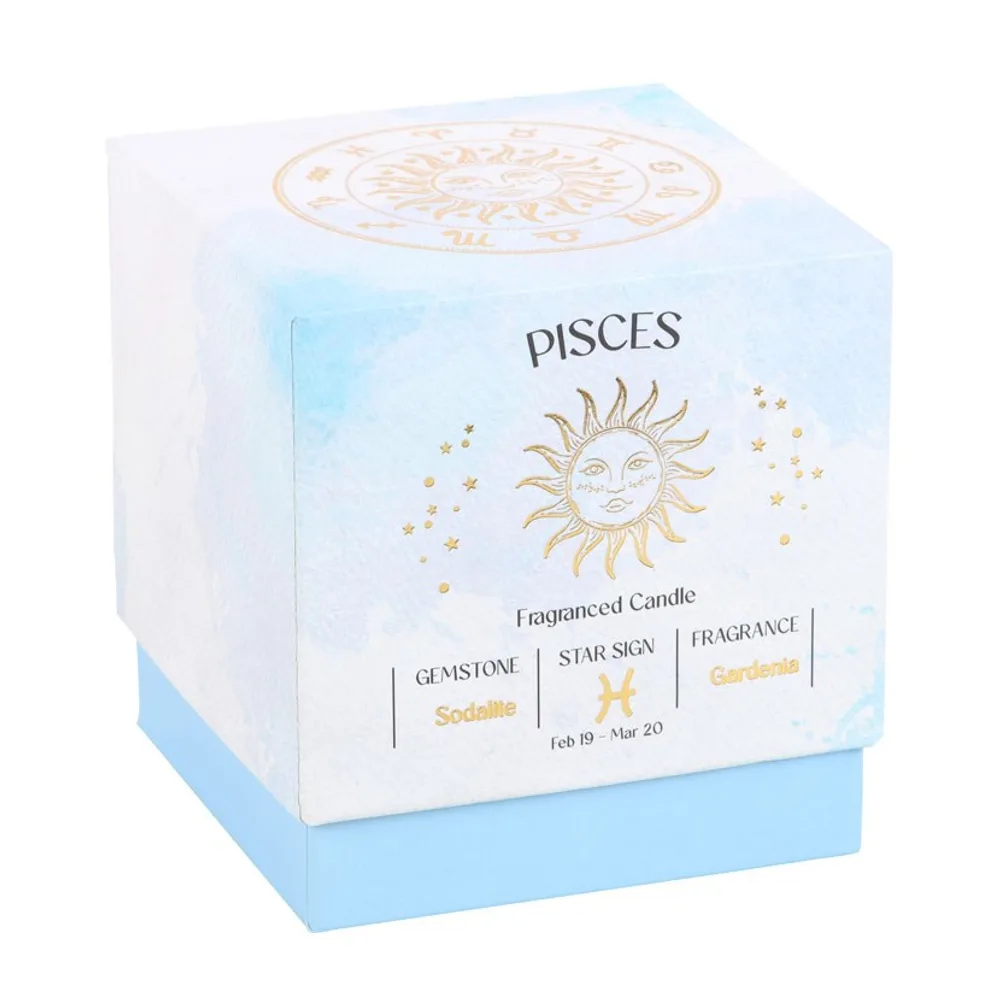 Pisces Gardenia Gemstone Zodiac Candle, photo 4 of 6