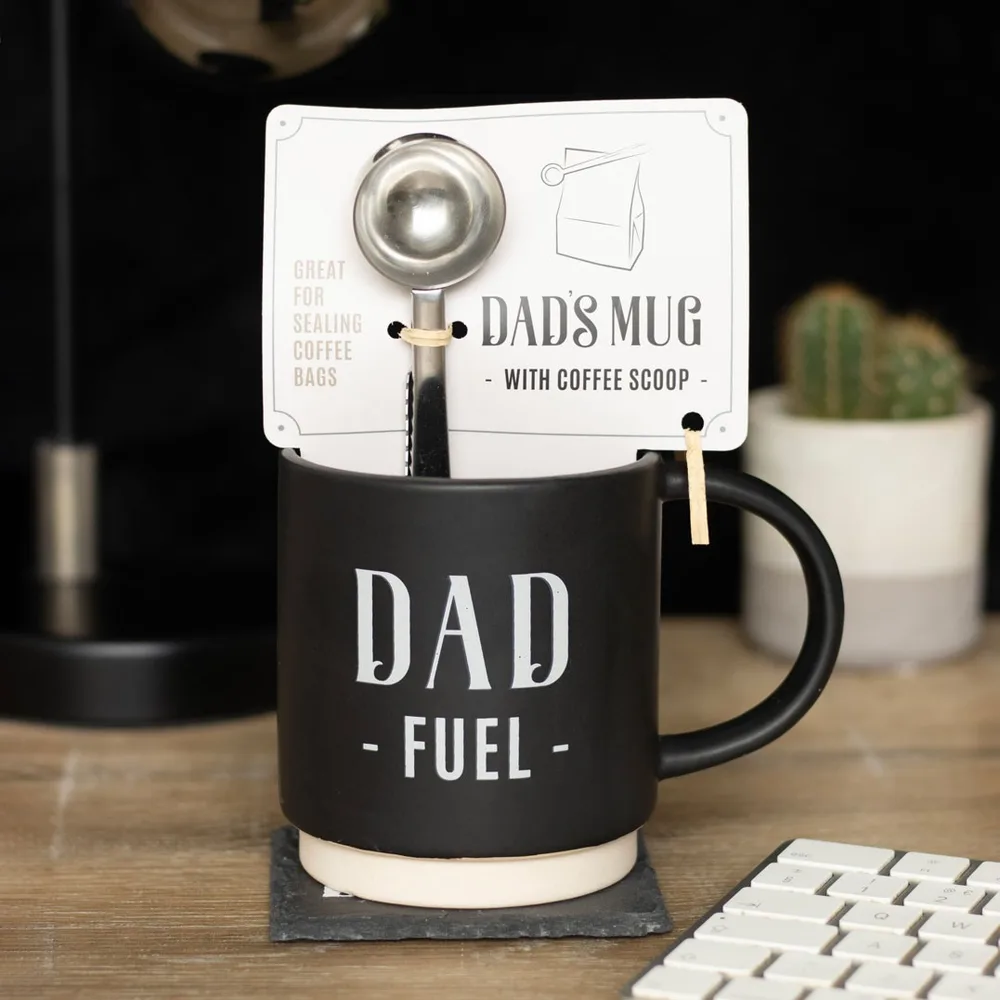 Dad Fuel Mug and Coffee Scoop Clip Dad Fuel Mug and Coffee Scoop Clip