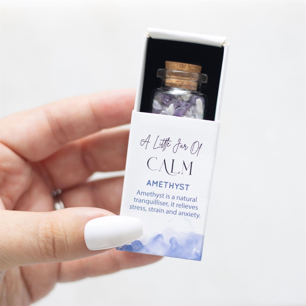 Jar of Calm Amethyst Crystal in a Matchbox Jar of Calm Amethyst Crystal in a Matchbox