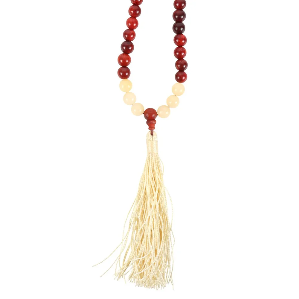 Self Confidence Rosewood & Yellow Jasper Mallah Necklace - Image 3