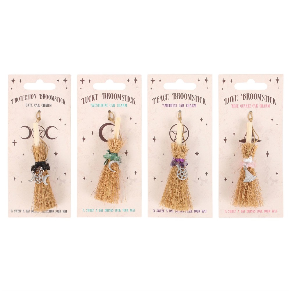 Pack of 12 Lucky Crystal Broomstick Car Charms Pack of 12 Lucky Crystal Broomstick Car Charms