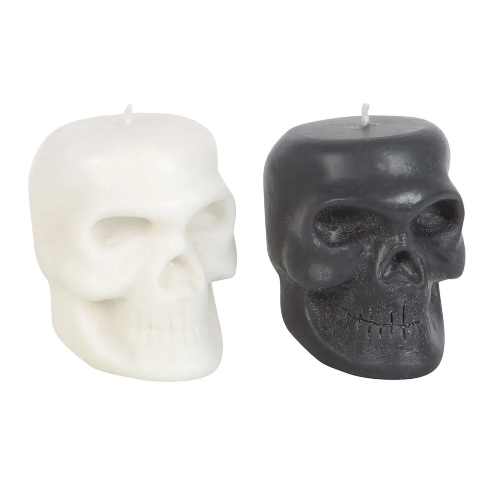 Set of 12 Opium & White Sage Skull Candles in Display - Image 3