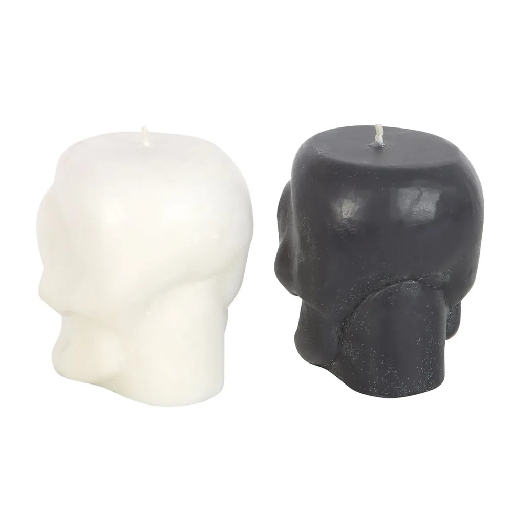 Set of 12 Opium & White Sage Skull Candles in Display - Image 4