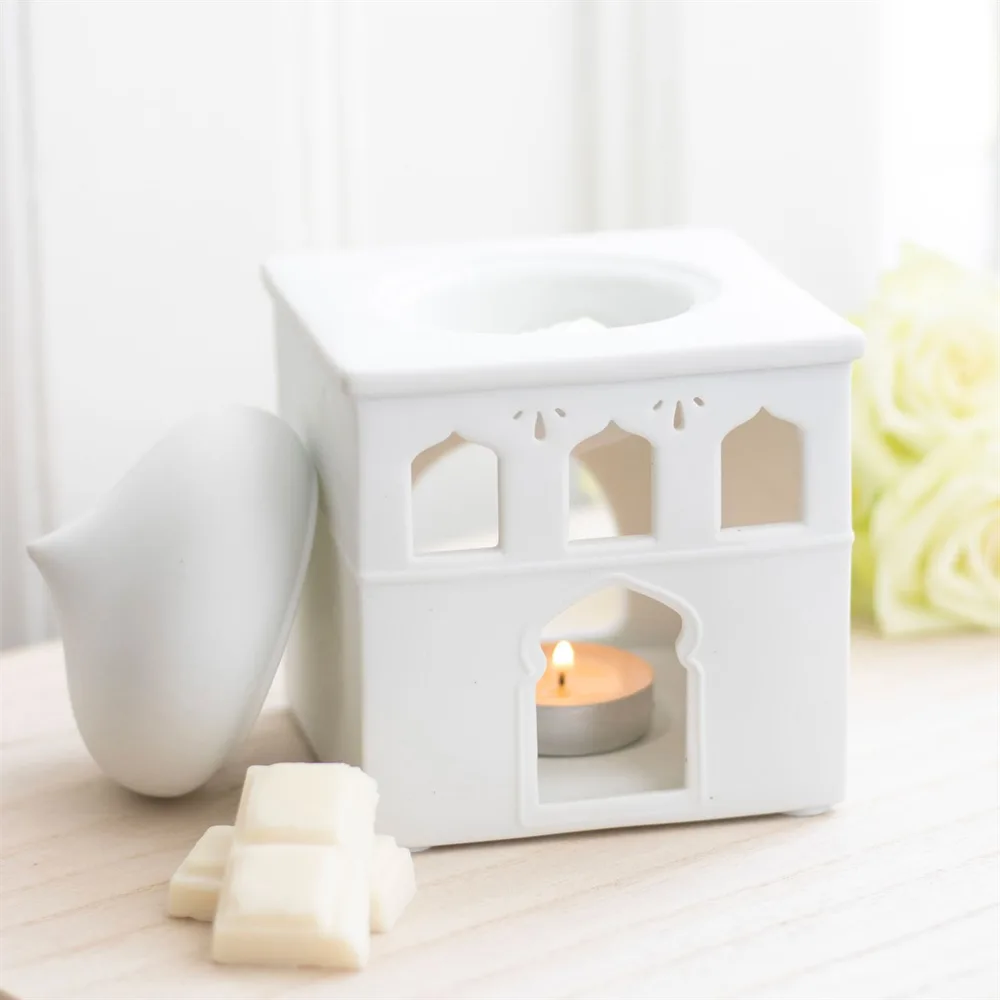Off White Mosque Oil Burner and Incense Cone Holder - Image 2