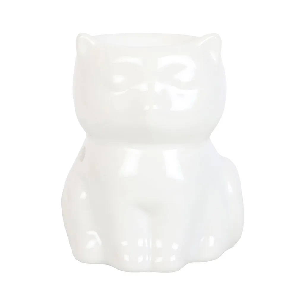 Shiny White Cat Oil Burner - Image 2
