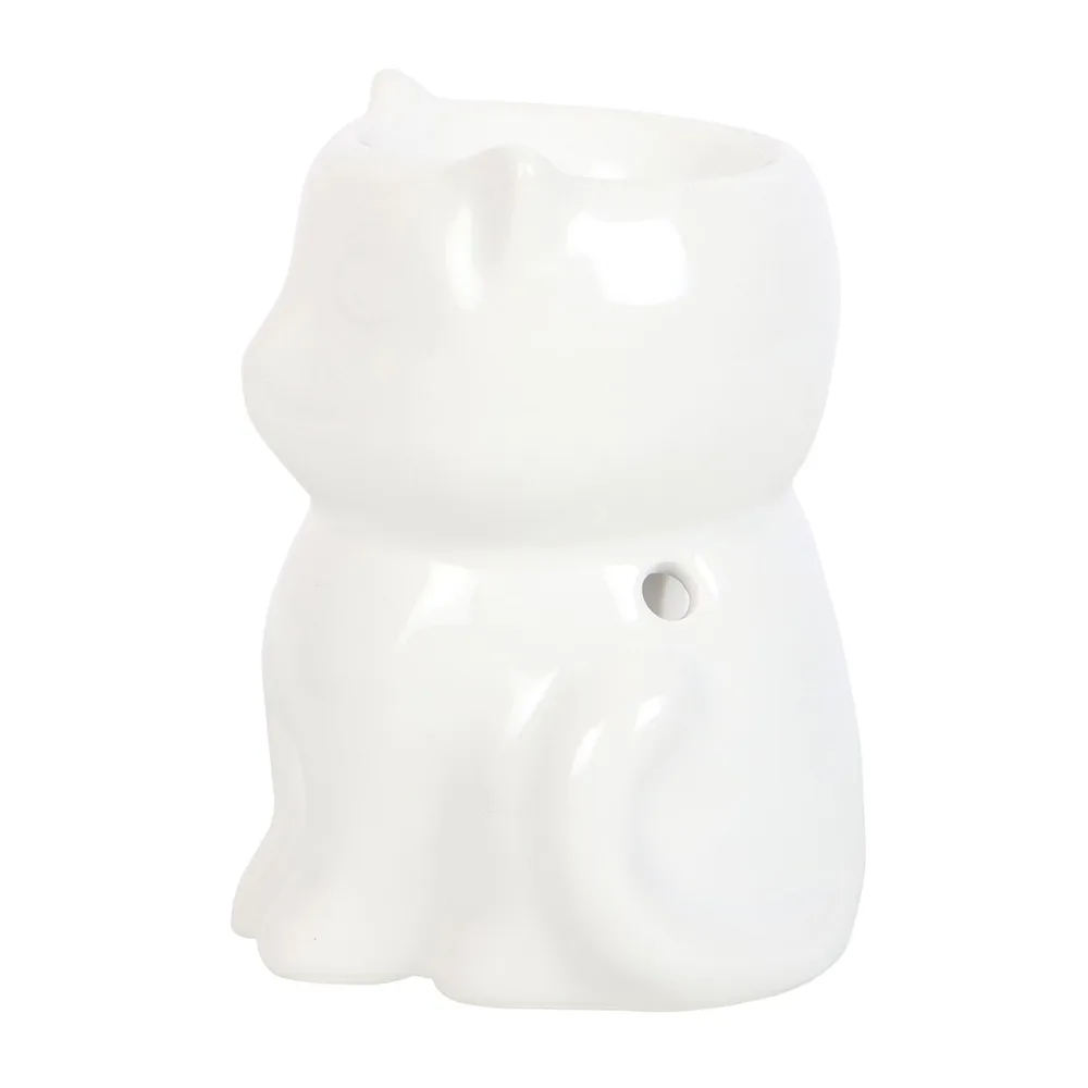 Shiny White Cat Oil Burner - Image 3
