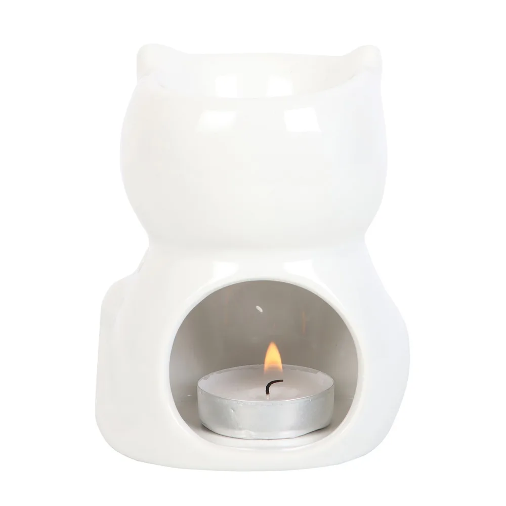 Shiny White Cat Oil Burner - Image 4