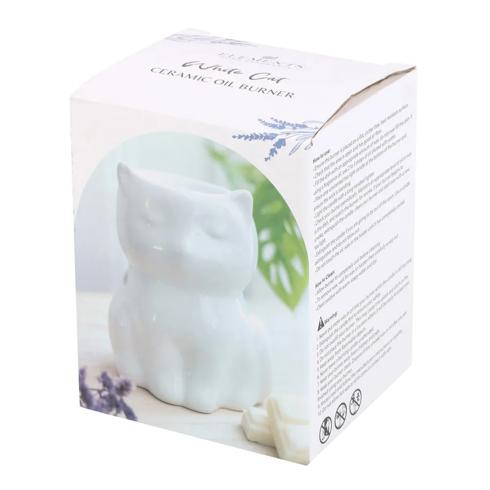 Shiny White Cat Oil Burner - Image 5