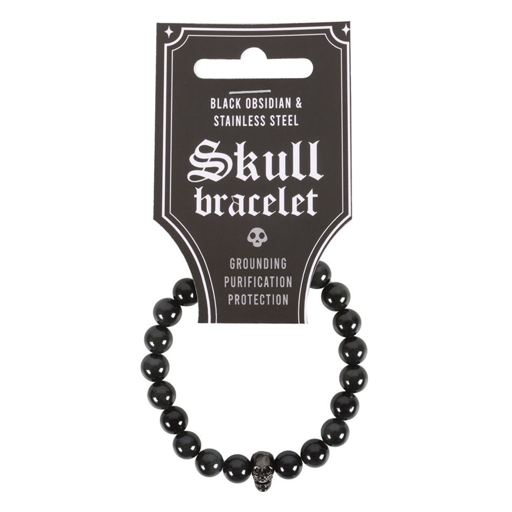 Black Obsidian Skull Bracelet Black Obsidian Skull Bracelet