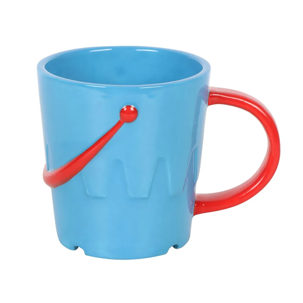 Bucket Shaped Ceramic Mug with Spade Spoon - Image 3