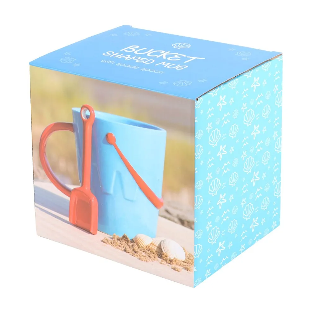 Bucket Shaped Ceramic Mug with Spade Spoon - Image 6