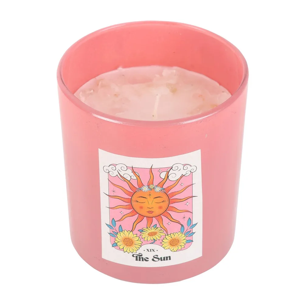 The Sun Rose Quartz Crystal Chip Candle - Image 3