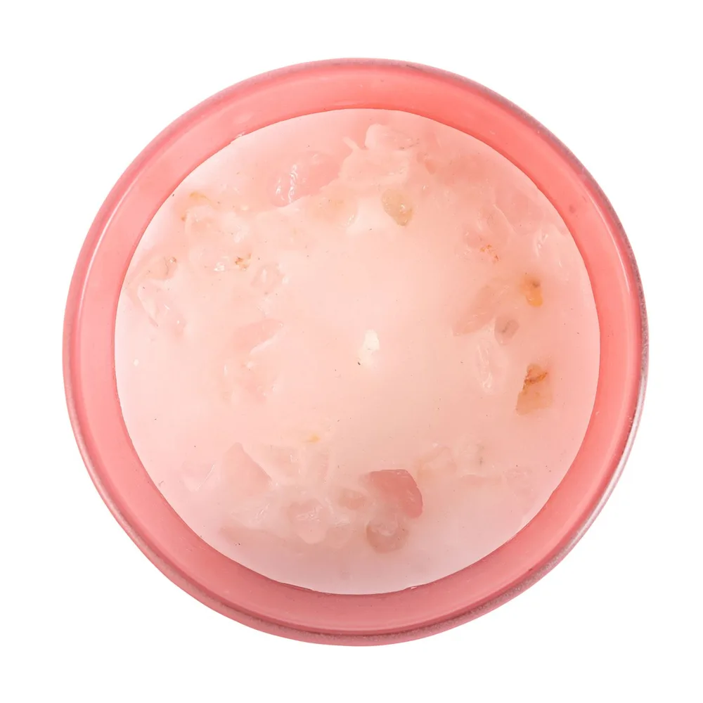 The Sun Rose Quartz Crystal Chip Candle - Image 4
