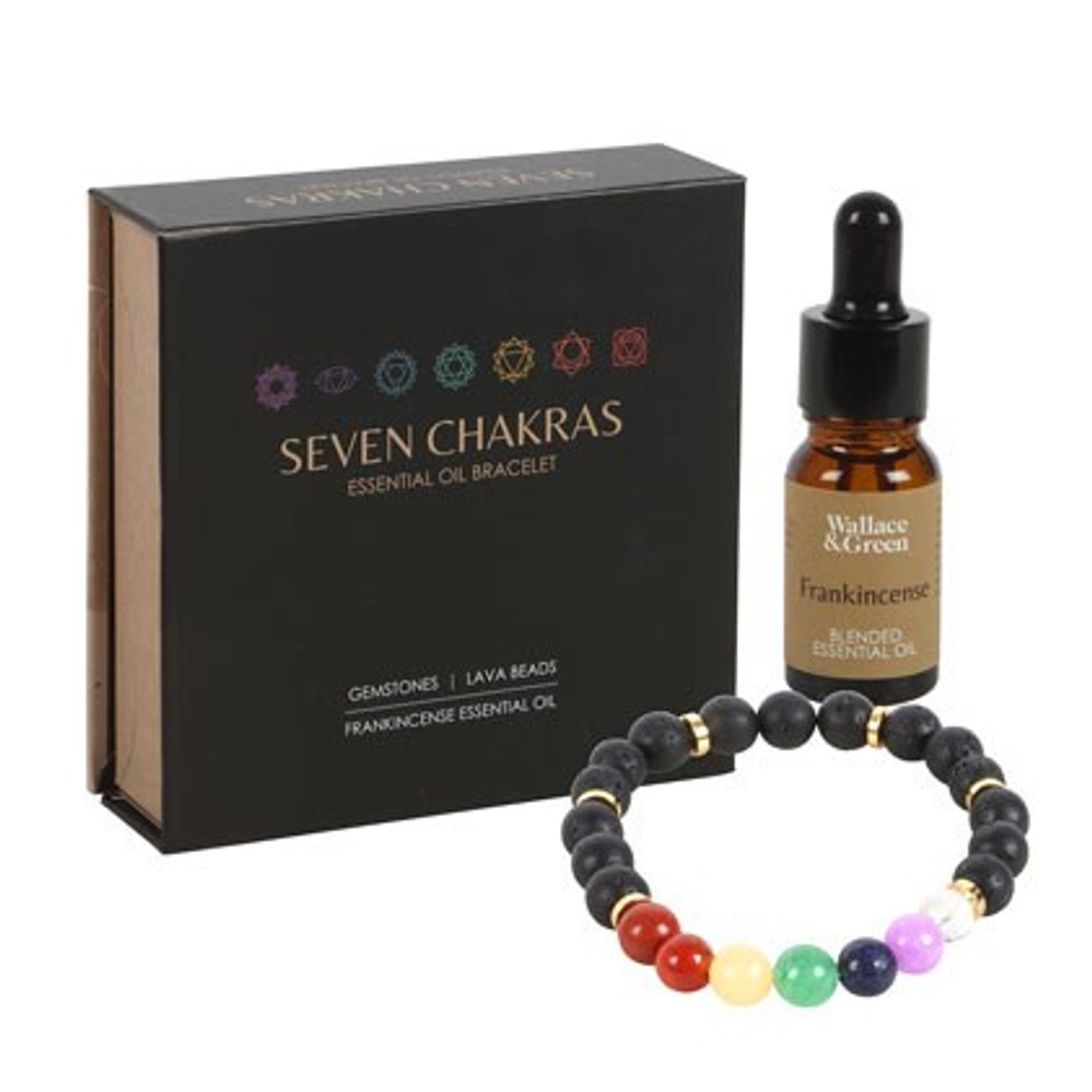 Seven Chakra Mixed Gemstone Essential Oil Bracelet Seven Chakra Mixed Gemstone Essential Oil Bracelet