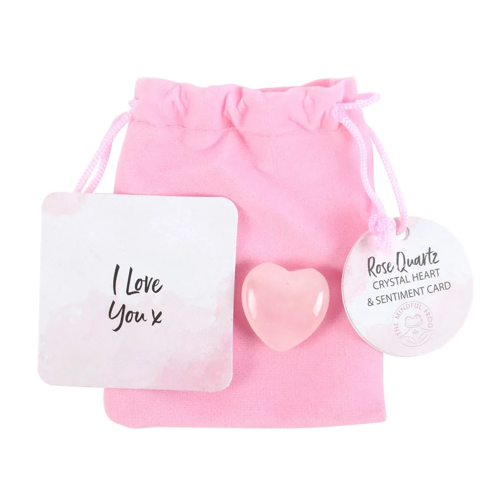 I Love You Rose Quartz Crystal Heart in a Bag I Love You Rose Quartz Crystal Heart in a Bag