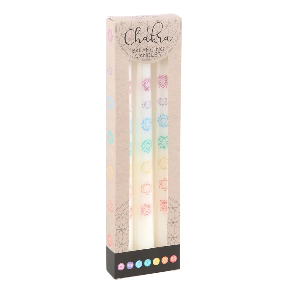 Set of 3 Chakra Balancing Taper Dinner Candles - Image 2