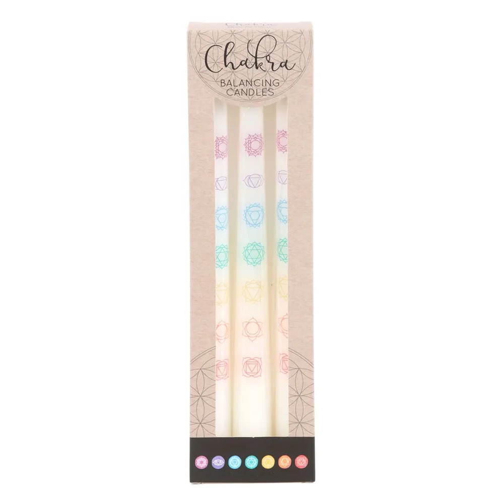 Set of 3 Chakra Balancing Taper Dinner Candles - Image 3