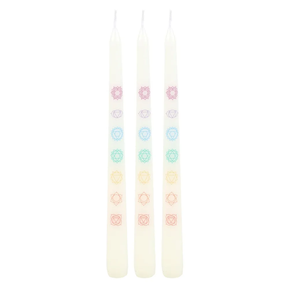 Set of 3 Chakra Balancing Taper Dinner Candles - Image 4