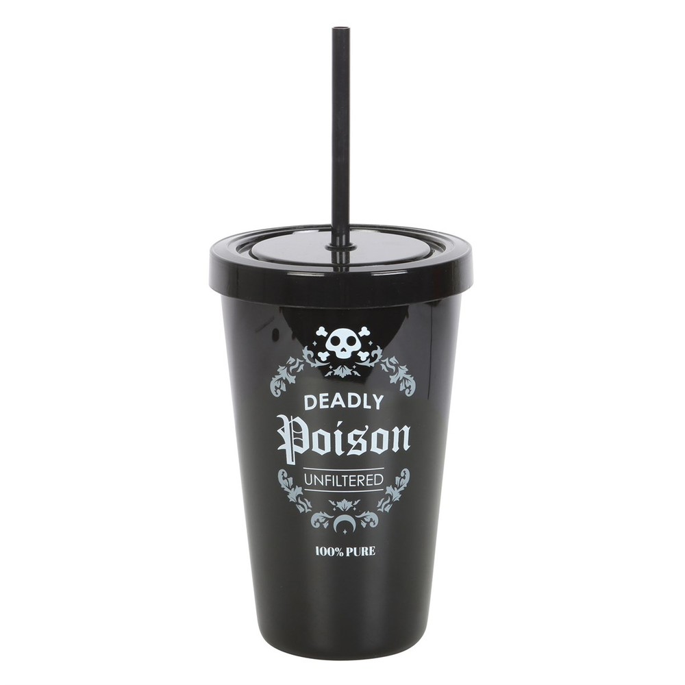 Deadly Poison Plastic Tumbler with Straw Deadly Poison Plastic Tumbler with Straw