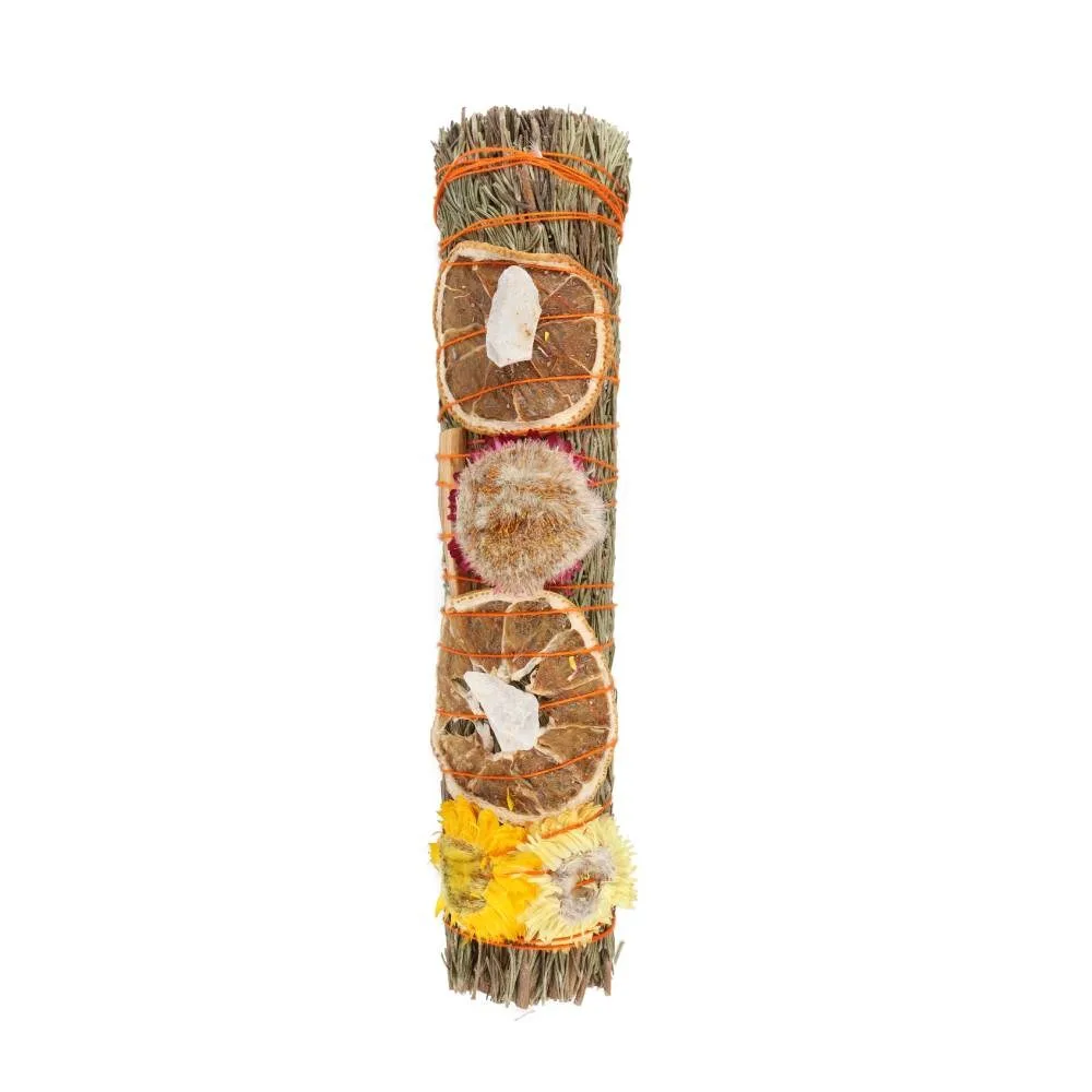 9in Ritual Wand Smudge Stick with Rosemary, Palo Santo and Quartz 9in Ritual Wand Smudge Stick with Rosemary, Palo Santo and Quartz