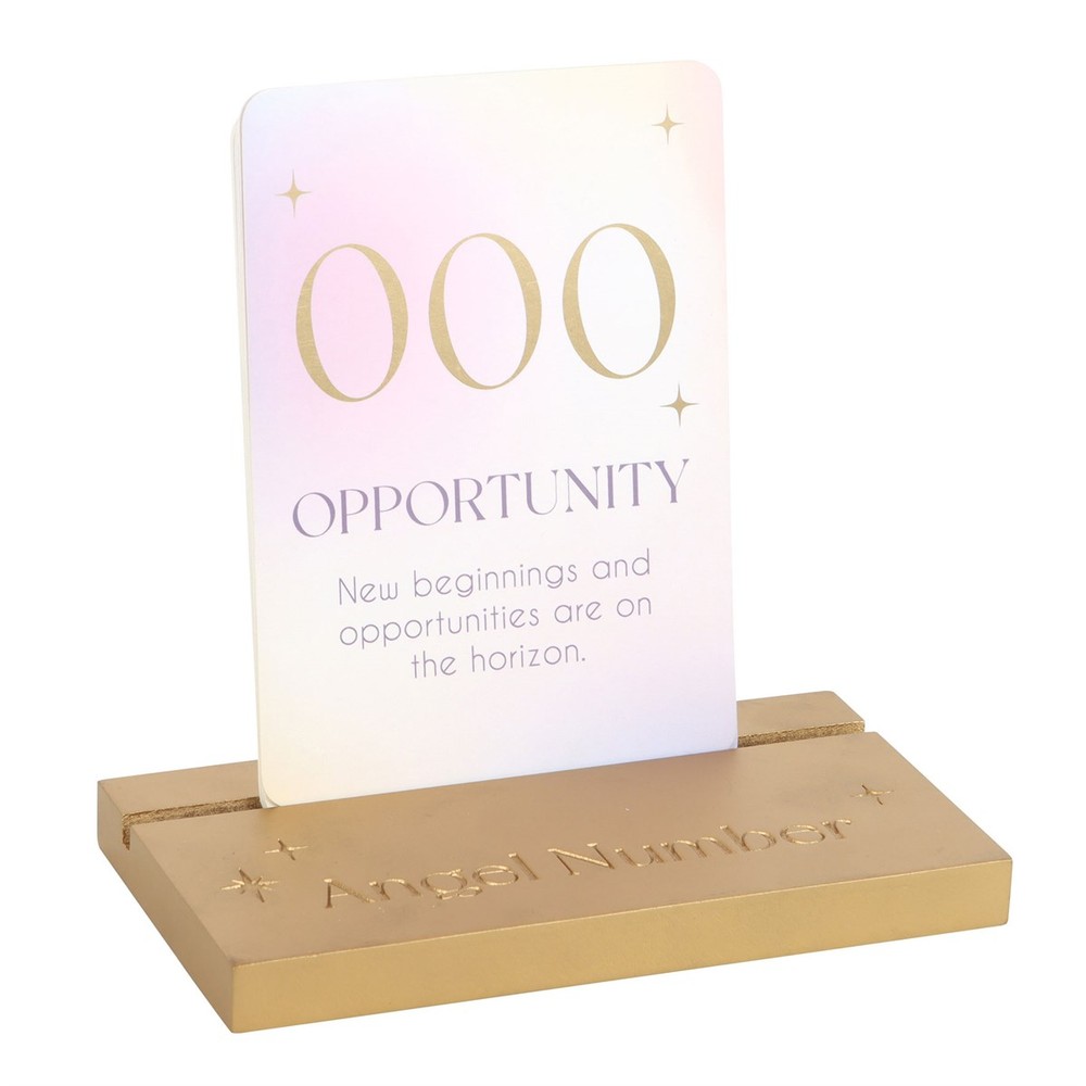 Angel Number Affirmation Cards with Wooden Stand Angel Number Affirmation Cards with Wooden Stand