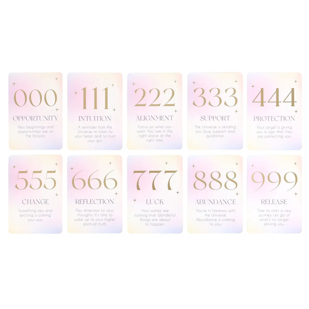 Angel Number Affirmation Cards with Wooden Stand - Image 4