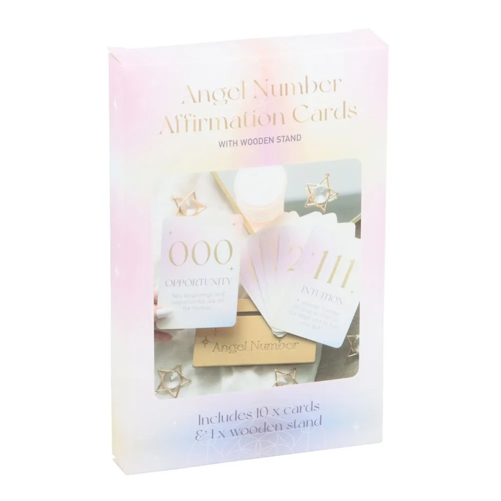 Angel Number Affirmation Cards with Wooden Stand - Image 5