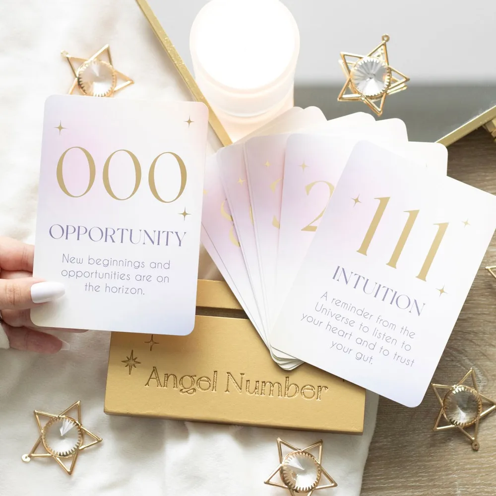 Angel Number Affirmation Cards with Wooden Stand - Image 7