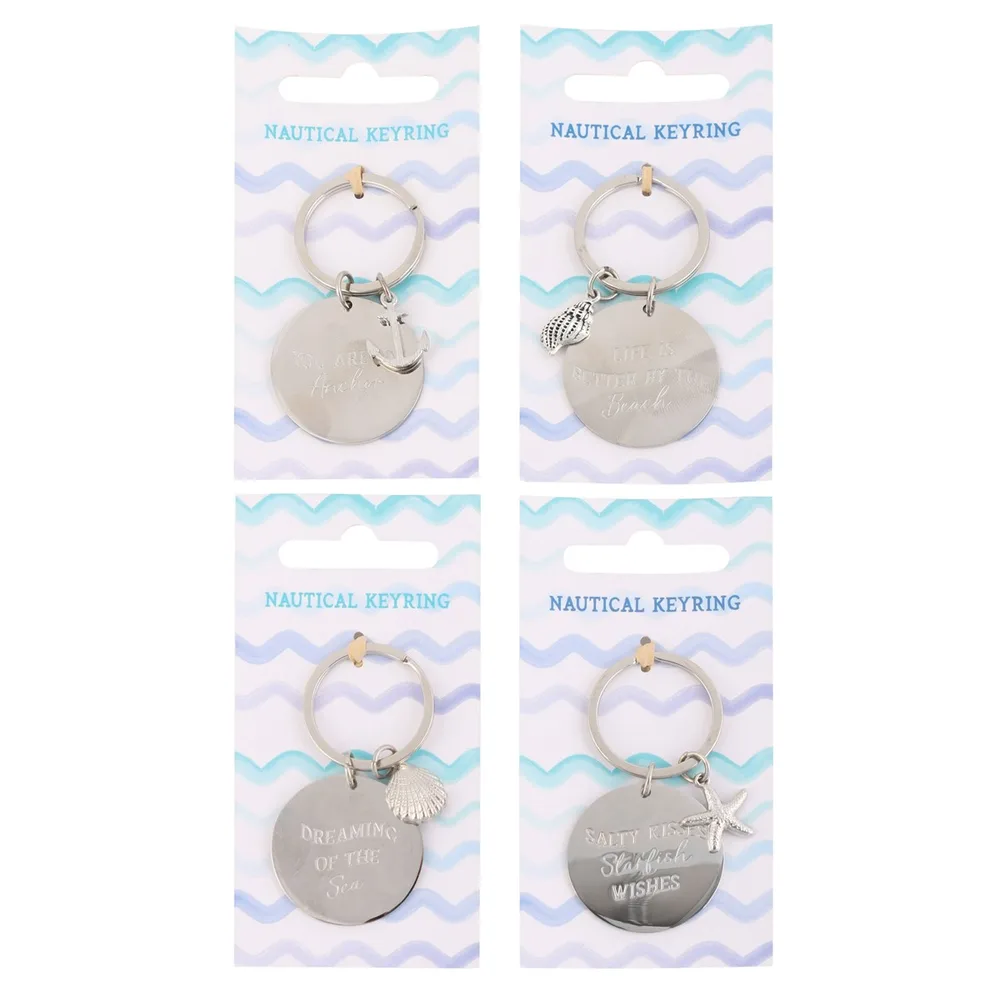 Pack of 12 Nautical Metal Keyrings Pack of 12 Nautical Metal Keyrings