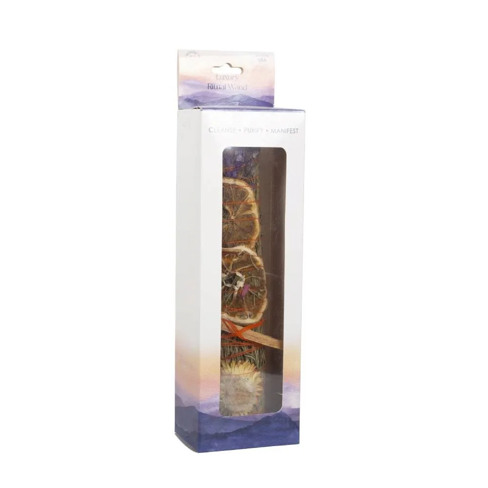 9in Ritual Wand Smudge Stick with Rosemary, Lavender, and Orange - Image 4