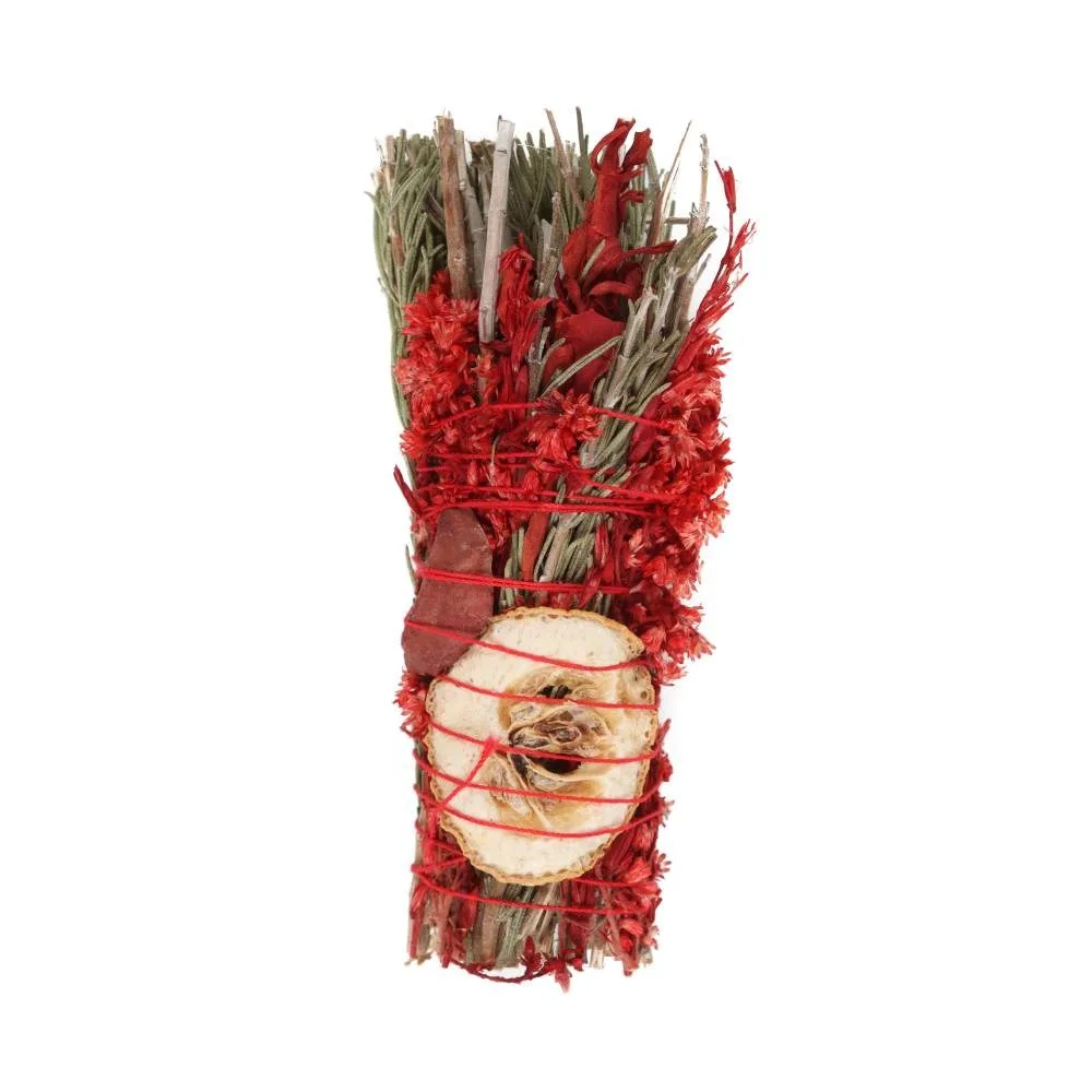 6in Ritual Wand Smudge Stick with Rosemary, Sage and Red Jasper 6in Ritual Wand Smudge Stick with Rosemary, Sage and Red Jasper