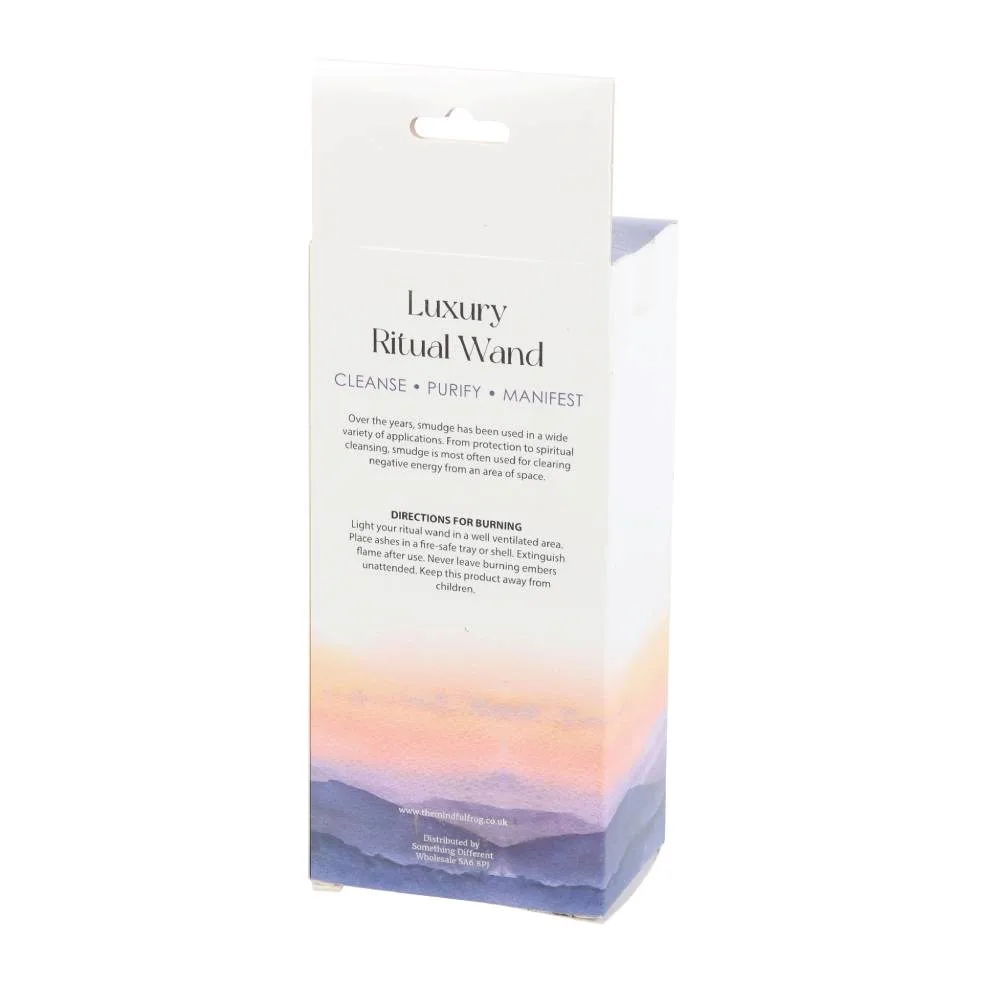 6in Ritual Wand Smudge Stick with White Sage, Abalone and Quartz - Image 6