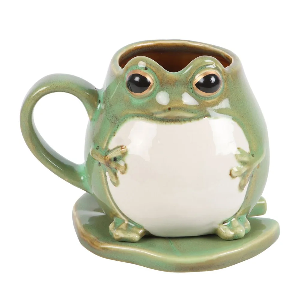 Frog Shaped Mug and Lily Pad Saucer - Image 2