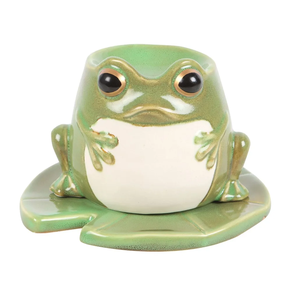 Frog Shaped Oil Burner and Lily Pad Plate Frog Shaped Oil Burner and Lily Pad Plate