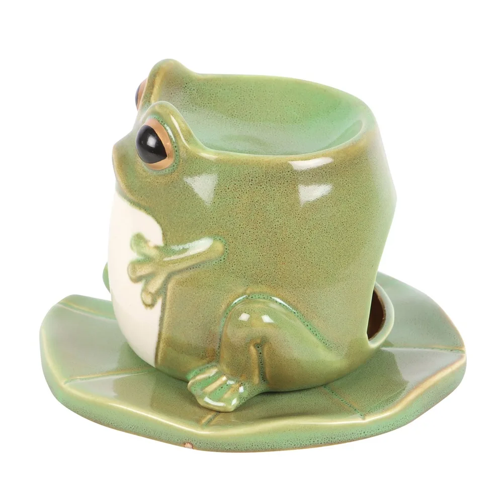 Frog Shaped Oil Burner and Lily Pad Plate, photo 3 of 6