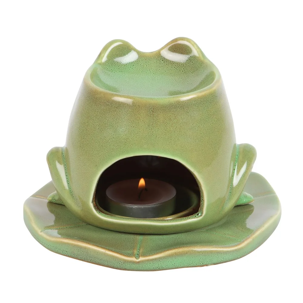 Frog Shaped Oil Burner and Lily Pad Plate, photo 4 of 6